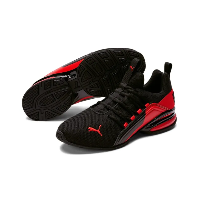PUMA Axelion Break Low-Top Running Shoes Men's Black Red-2