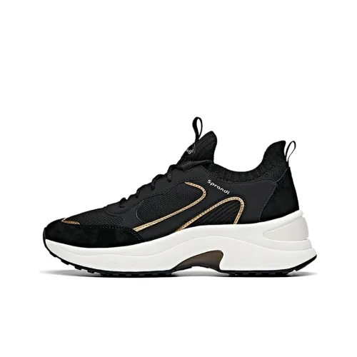 Sprandi Casual Shoes Women's Low-Top Black/Metal Gold