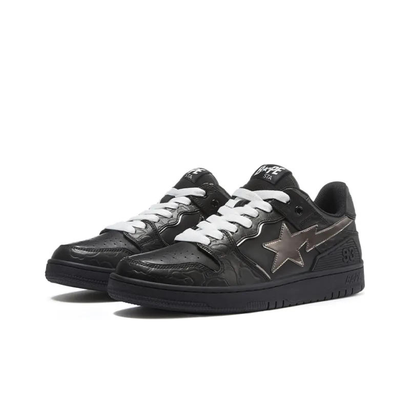 BAPE A BATHING APE Bape SK8 Sta Black Silver-2