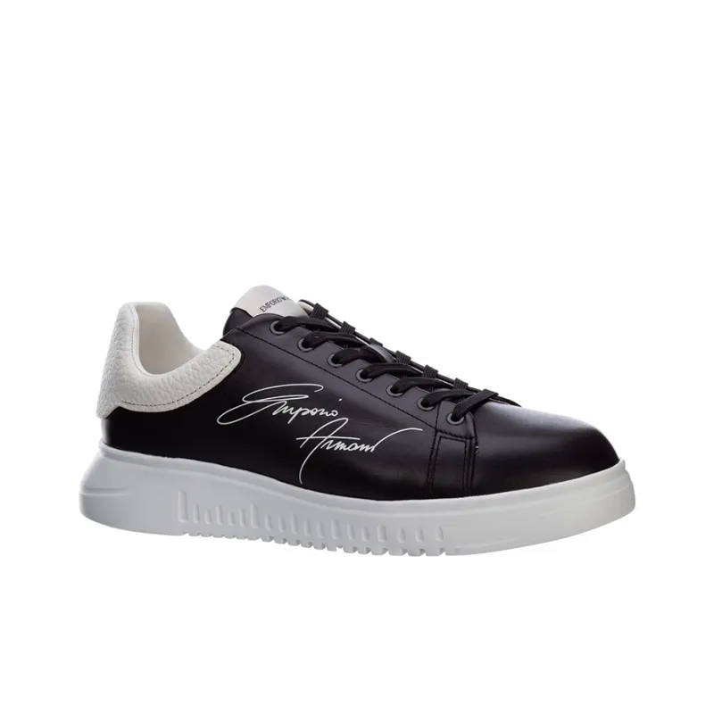 EMPORIO ARMANI Signature Logo-Printed Low-Top Sneakers-2