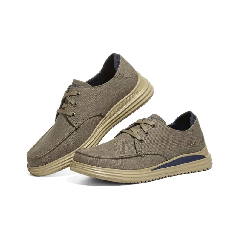 Skechers Proven Anti-Slip Wear-Resistant Low-Top Casual Shoes Men's Khaki-2