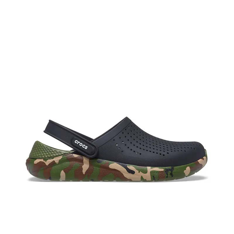 Crocs LiteRide Shoe Printing Classic Sandals Unisex Black-1
