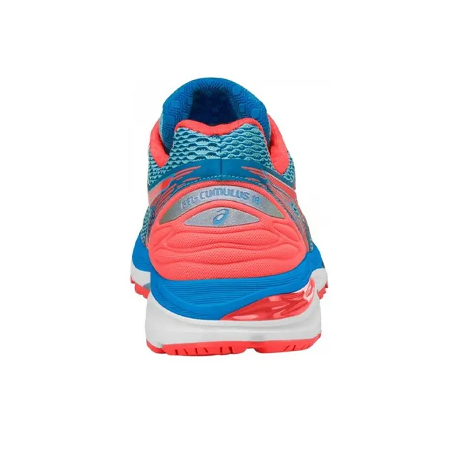 Asics Gel-Cumulus 18 Anti-Slip And Wear-Resistant Breathable Low-Top Running Shoes Women's Red Blue-2