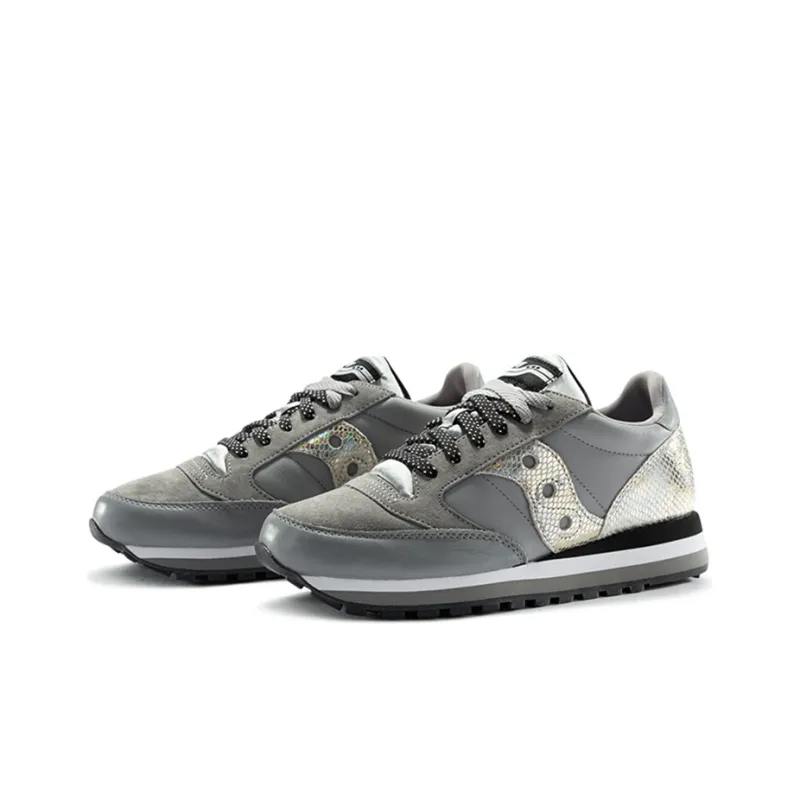 Saucony Jazz Triple Cushioning Anti Slip Wear Resistant Breathability Low Top Running Shoes Women's Gray Standard M-2