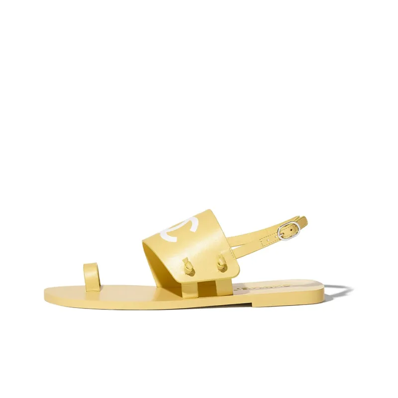CHANEL One Strap Sandals Women's Yellow-0