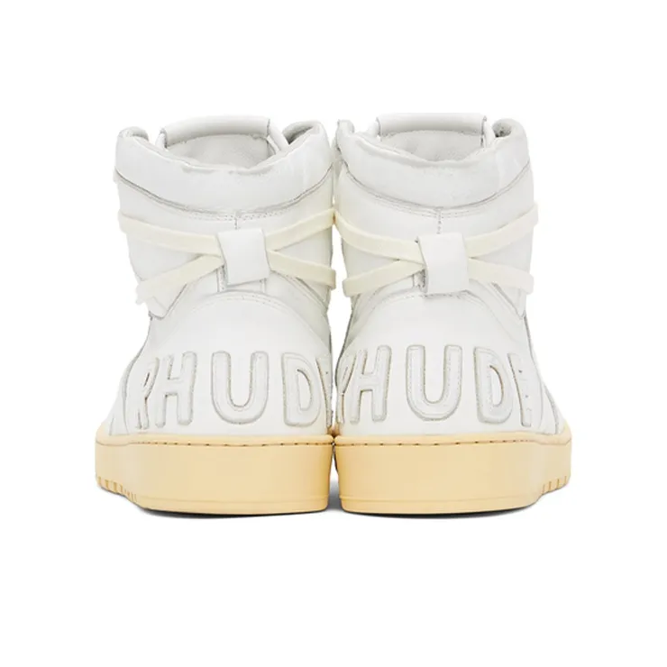 RHUDE Rhecess Hi Casual High Board High Top Skateboard Shoes Men's White-3