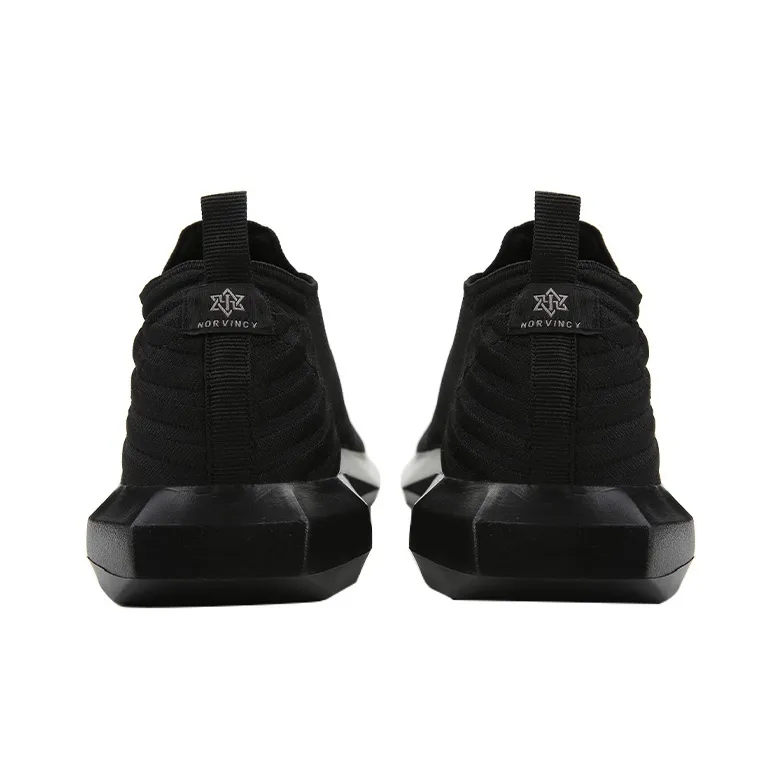 NORVINCY NORVINCY Breathable Lightweight Low Top Running Shoes Unisex Black-3