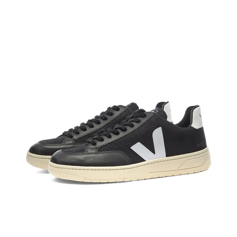 VEJA V-12 Low-Top Stylish Skateboarding Shoes Women's Black-1