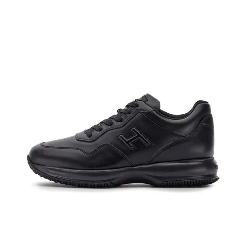 HOGAN Interactive Cushioning Anti-Slip And Wear-Resistant Low-Top Casual Shoes Men's Black-0