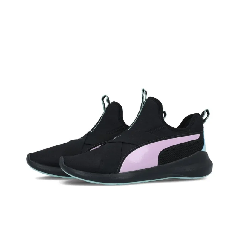 Trailblazer x PUMA Rebel Cushioning Wear-Resistant Mid-Top Running Shoes Women's Black Pink-2