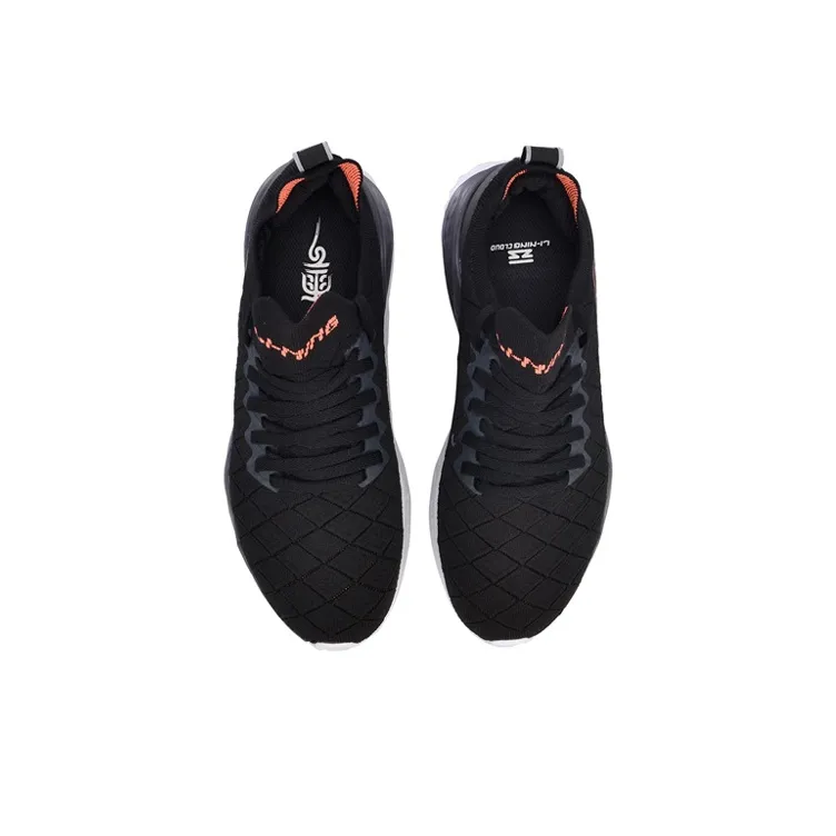 LiNing Cloud Five Generations Cushioned Anti Slip And Wear Resistant Lightweight Low Top Running Shoes Women's Black-3