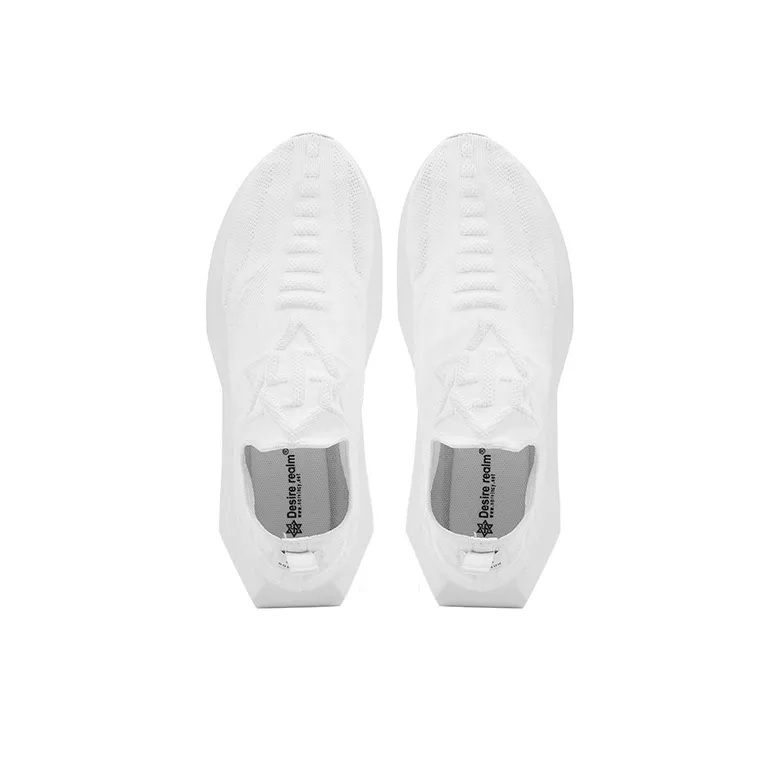 NORVINCY Breathable Lightweight Low Top Running Shoes Unisex White-2
