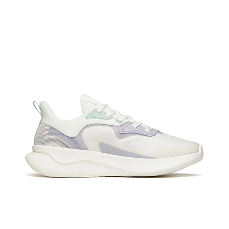 Anta Running Collection Cushioning Anti Slip And Wear Resistant Low Top Running Shoes Women's White Purple-1
