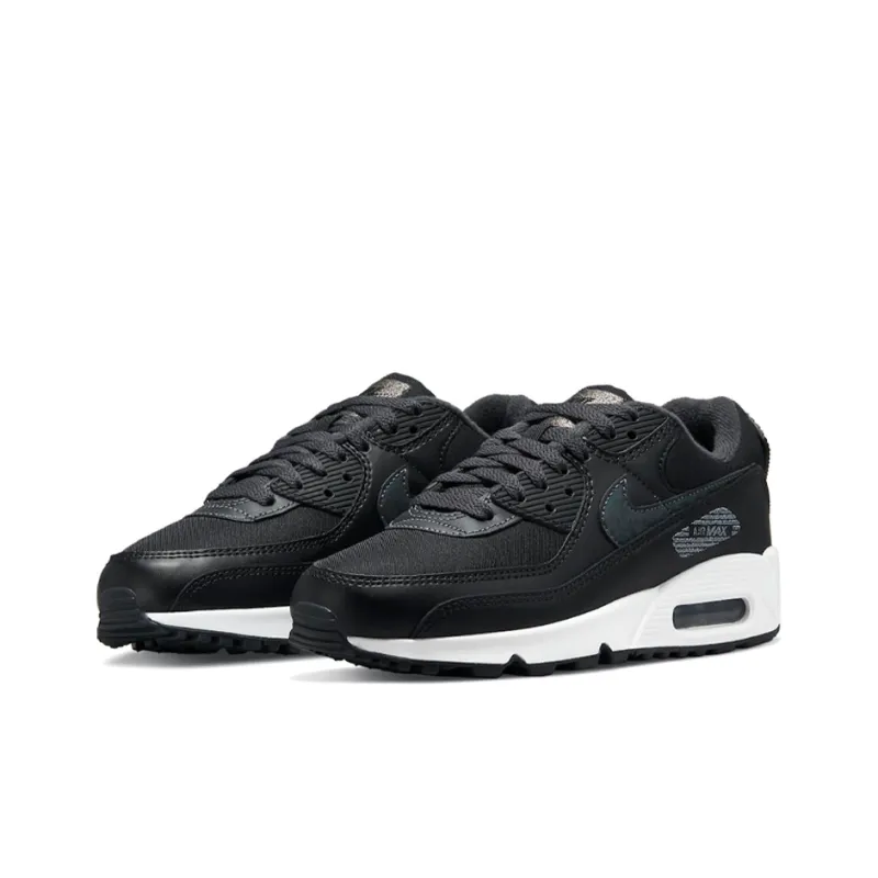 Nike Air Max 90 Black Metallic Silver Women's-2