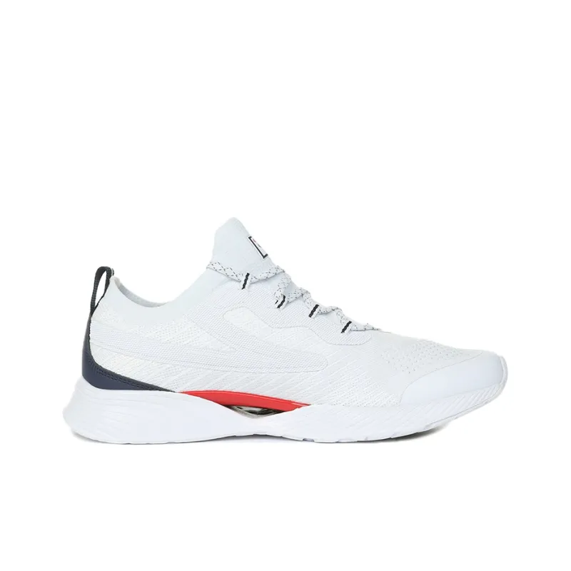 FILA RGB Fle Cushioning, Slip Resistant, And Abrasion Resistant Low Top Running Shoes Unisex White Red Black-1