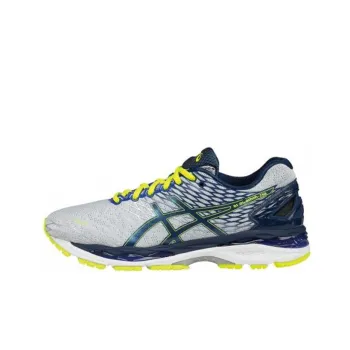 Asics GEL Nimbus 18 Anti Slip And Wear Resistant Breathable Low Top Running Shoes Men's Gray Blue