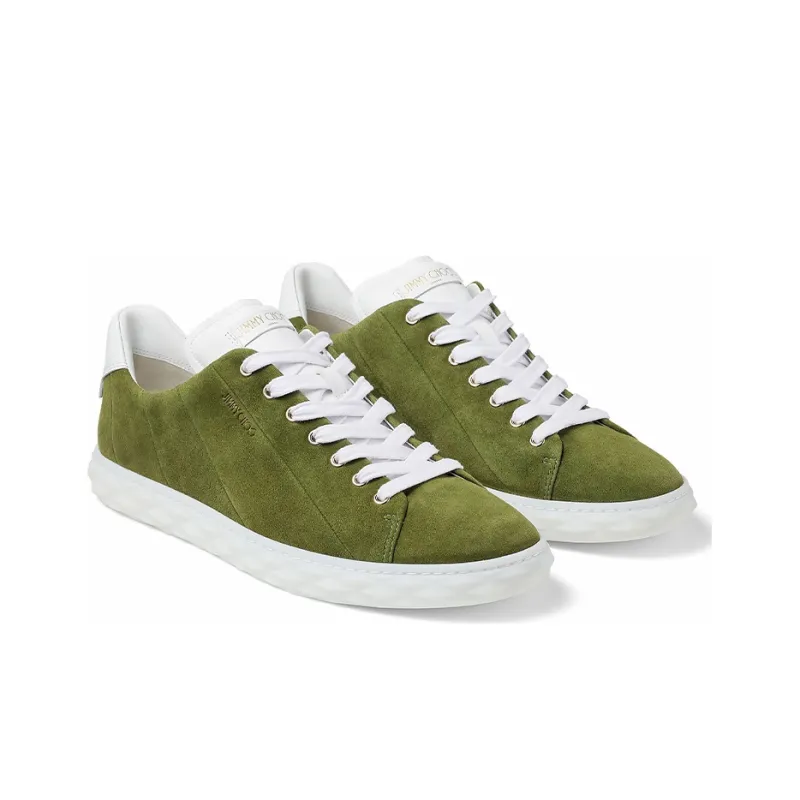 Jimmy Choo Diamond Wear-Resistant Slip-Resistant Low-Top Casual Skateboard Shoes Men's Light Olive Green-1