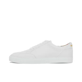 Burberry Logo Detail Leather Sneakers Optic White Women's