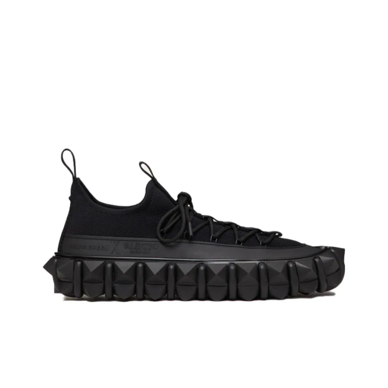 CRAIG GREEN x Valentino Rockstud Low Top Skateboard Shoes Men's Black-1