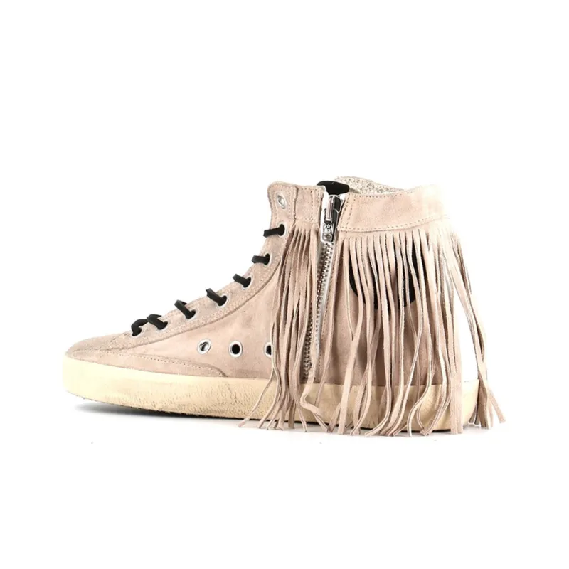 Golden Goose Francy Skateboard Shoes Women's High-Top Apricot-2