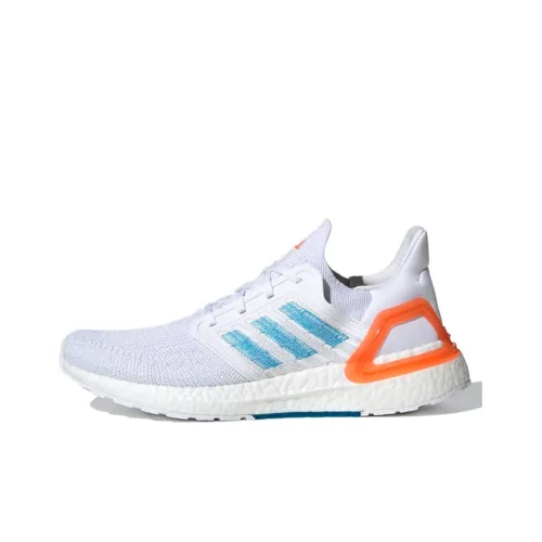 Adidas Ultra Boost 20 White Sharp Blue True Orange