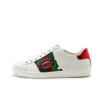 GUCCI Women's Ace Low 'Lips Sequin White'