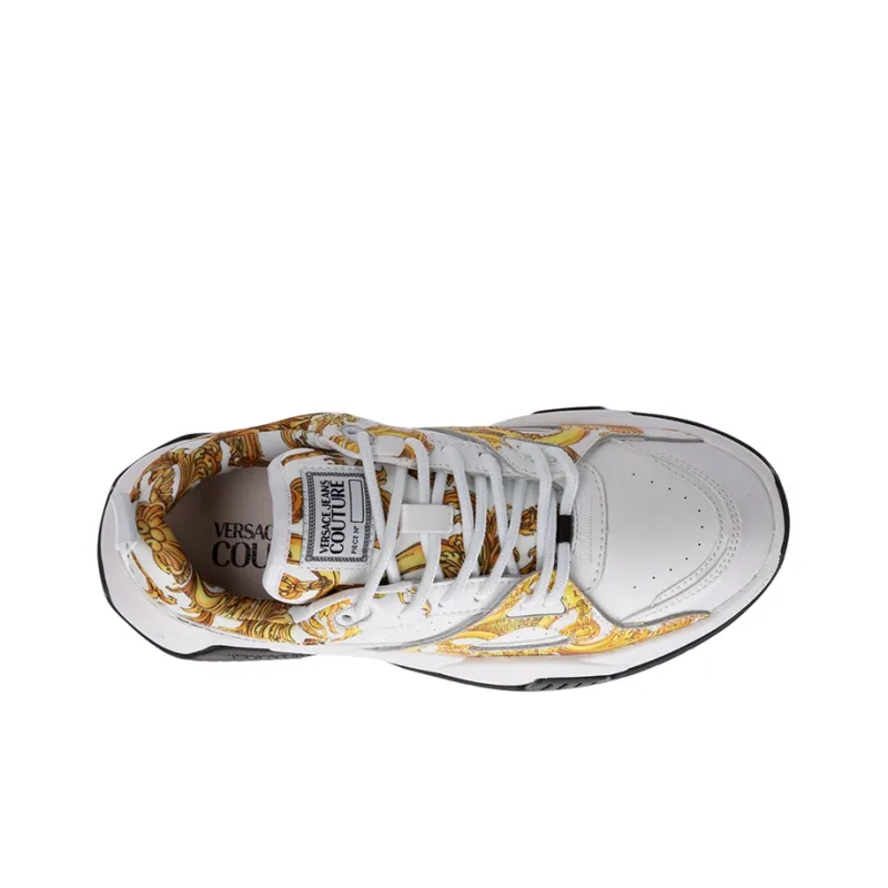 VERSACE JEANS Couture Low Top Stylish Skateboarding Shoes Women's White-2