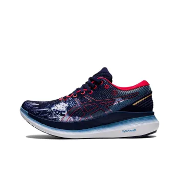 Asics Glideride 2 Slip Resistant, Abrasion Resistant, Lightweight Low Top Running Shoes Women's Navy Blue White