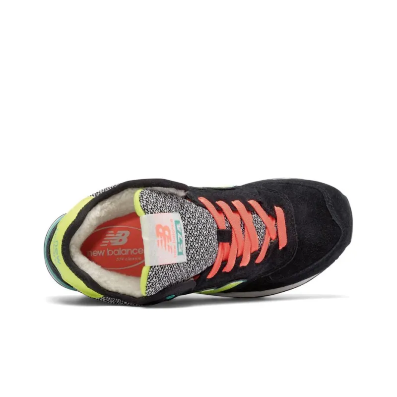 New Balance 574 Mid Cut 'Black Orange Yellow' Women's-3