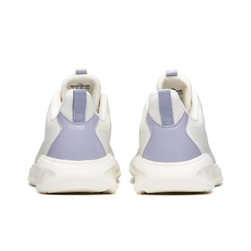 Anta Running Collection Abrasion Resistant Slip Resistant Low Top Running Shoes Women's White Purple-3