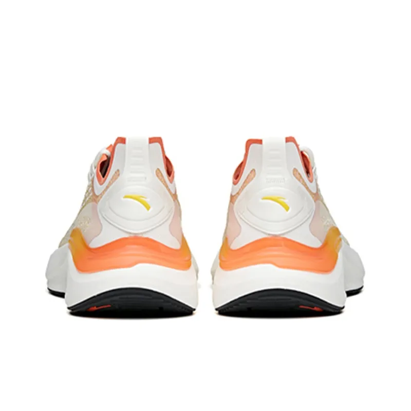 Anta Fast Cushioned Slip-Resistant Abrasion-Resistant Low-Top Running Shoes Men's White Orange-4