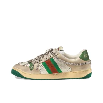 GUCCI Women's Screener 'Off White Green Crystals'