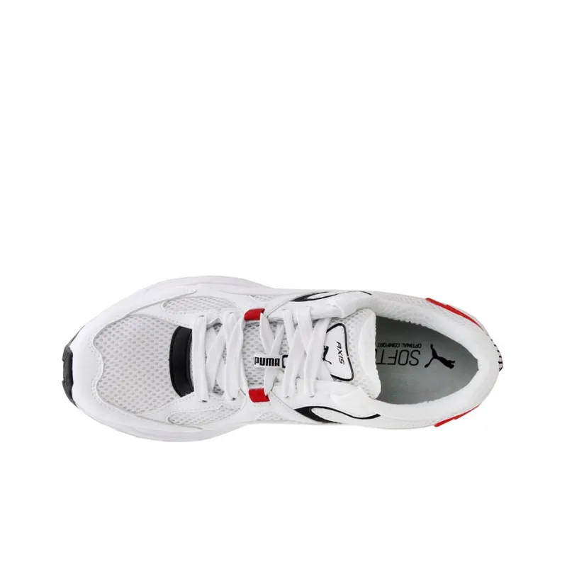 PUMA Axis Plus 90s Wear-Resistant Slip-Resistant Low-Top Running Shoes Men's White Red-2