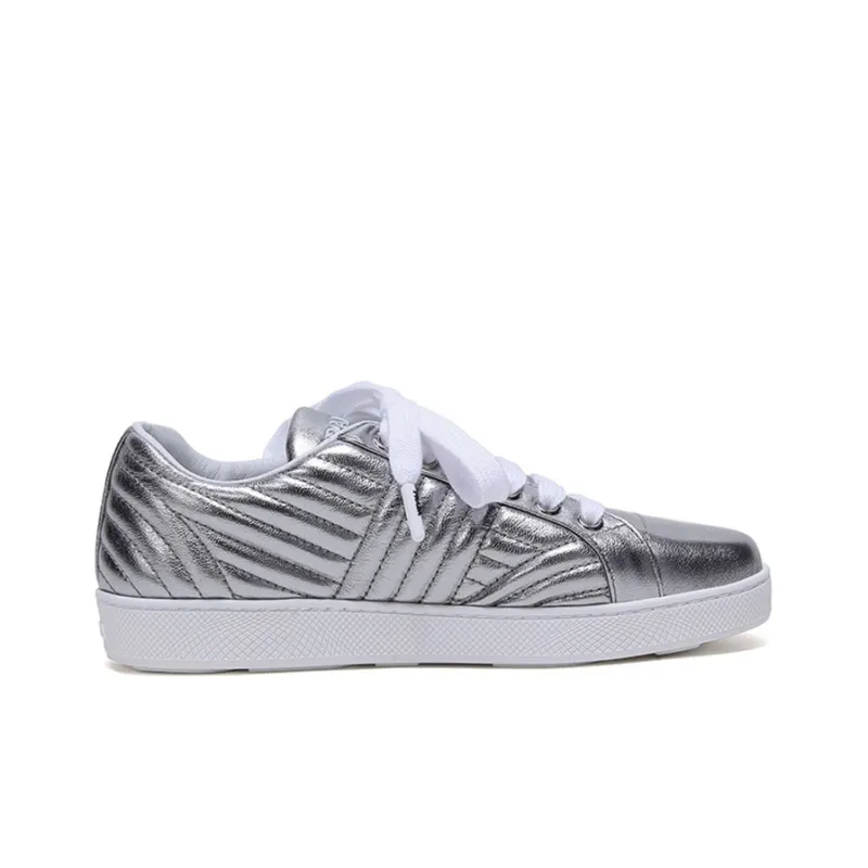 PRADA Leather Sneakers 'Silver' Women's-1