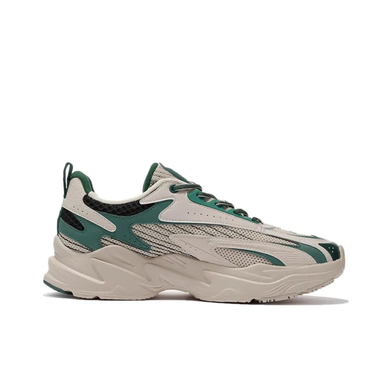 LiNing Meteor Cushioning, Slip Resistant, Abrasion Resistant, Rebound Low Top Sports Casual Shoes Men's Gray Green-1