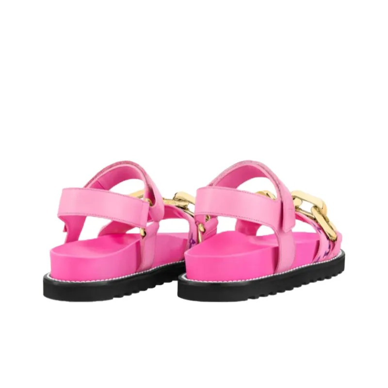 LOUIS VUITTON Paseo One Strap Sandals Women's Pink-4