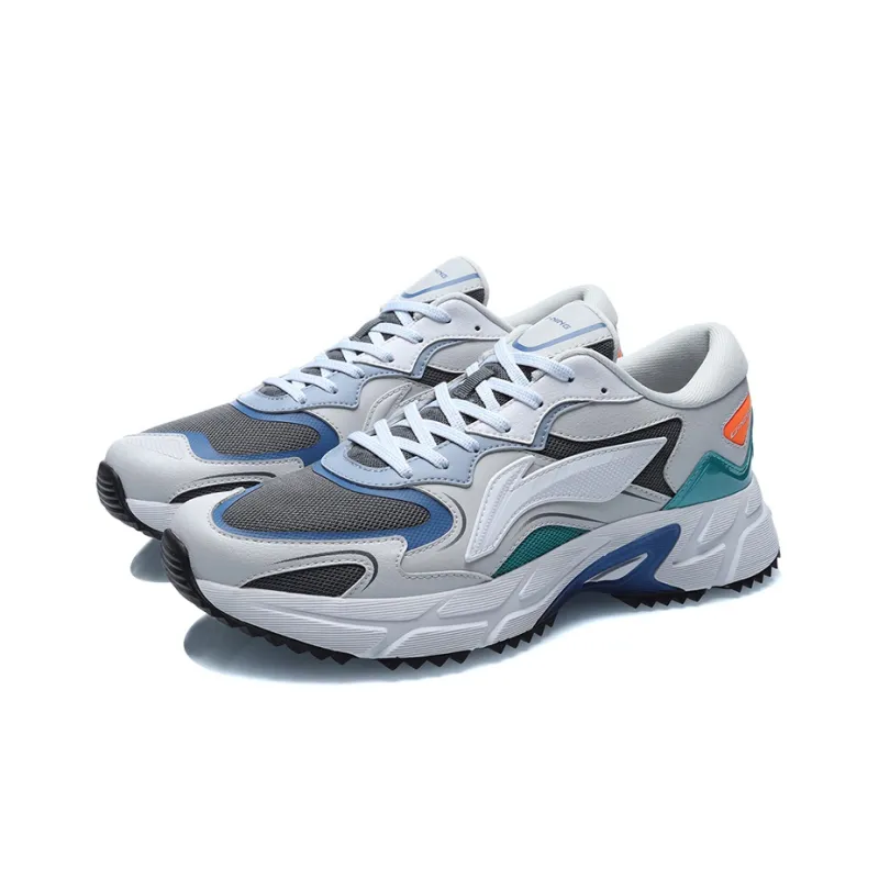 LiNing Breathable Lightweight Low Top Running Shoes Unisex Gray-2
