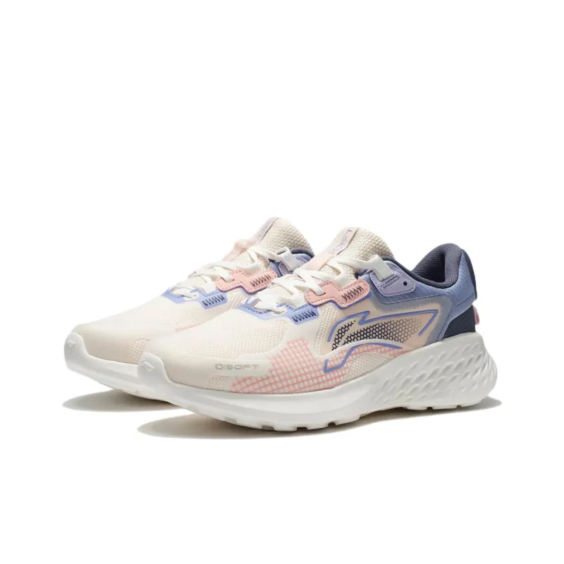LiNing Element Cushioning Anti Slip And Wear Resistant Low Top Casual Shoes Women's Pink Apricot-2