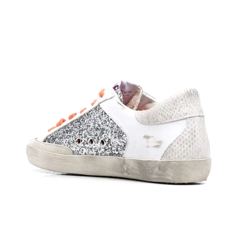 Golden Goose Super Star Stylish Skateboarding Shoes Women's White Silver-4