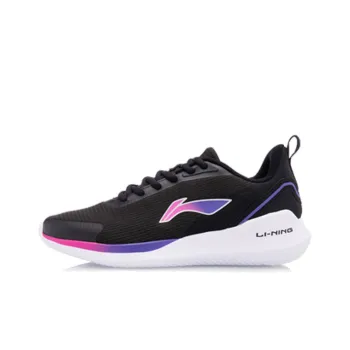 LiNing Support Shock Absorption Low Top Running Shoes Women's Black Pink Purple