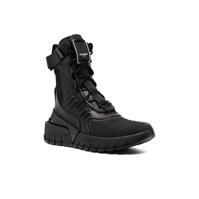 BALMAIN Cushioning Lightweight Wear-Resistant Slip-Resistant High-Top Running Shoes Men's Black-2