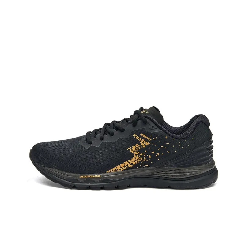 361° Cushioning Breathable Wear Resistant Slip Resistant Low Top Running Shoes Men's Black Gold-0