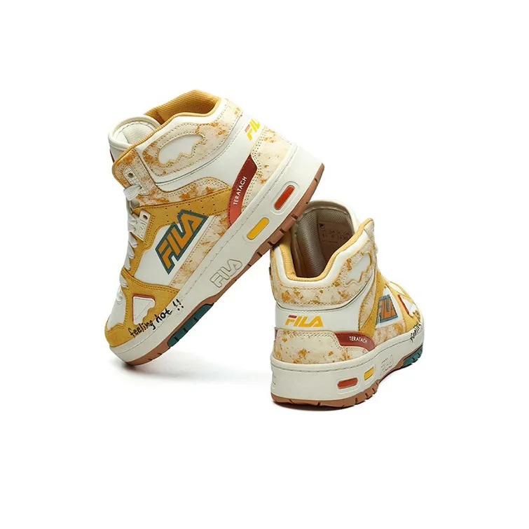 FILA FUSION Teratach Casual Shoes Women's Mid Top Yellow/White-3