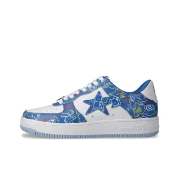 Medicom Toy x A BATHING APE STA Stylish Skateboarding Shoes Unisex Blue Camouflage