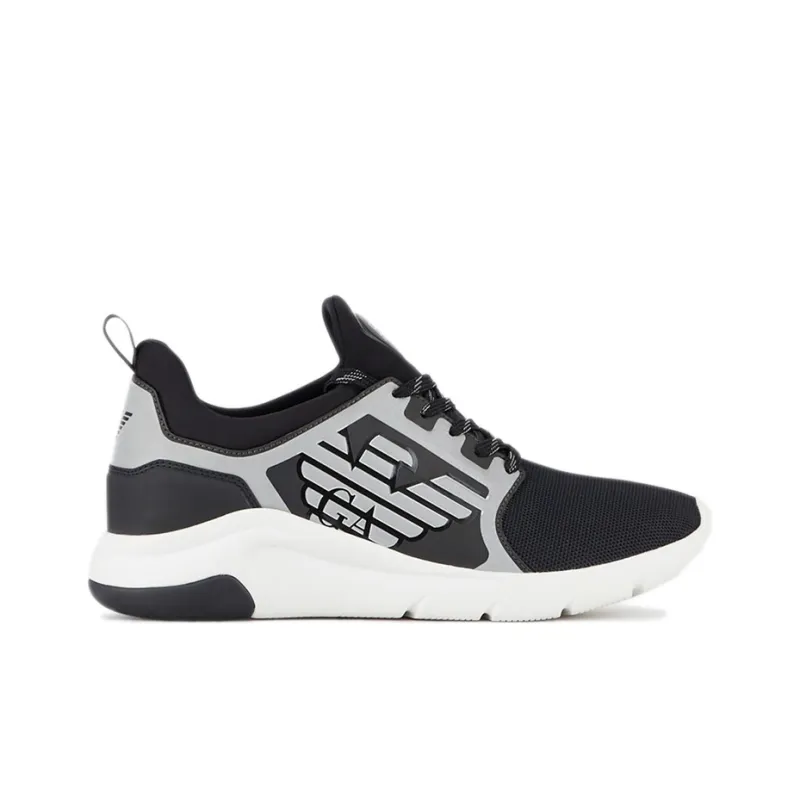 EMPORIO ARMANI Low Top Casual Shoes Unisex Black White-1