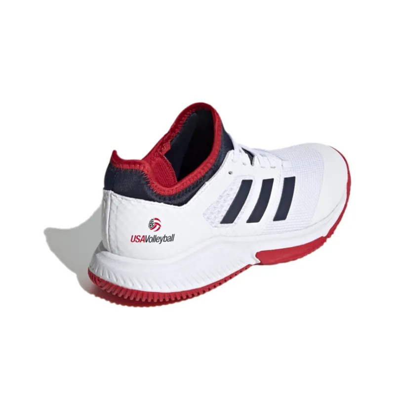 Adidas Court Team Bounce Shoes White/Blue Women's-3