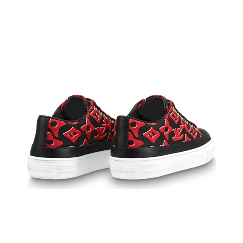 LOUIS VUITTON Stellar Stylish Skateboarding Shoes Women's Black Red-3