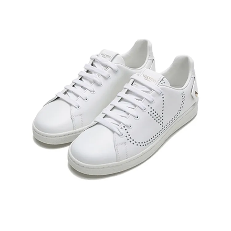 Valentino Open Low Top Skateboard Shoes Women's White-2