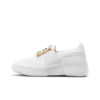 Roger Vivier Viv' Skate RV Broche Low Top Stylish Skateboarding Shoes Women's White