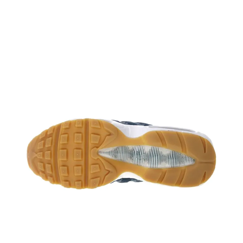 Nike Air Max 95 Cushioning Anti-Slip And Wear-Resistant Rebound Breathable Low-Top Running Shoes Men's Blue White-3
